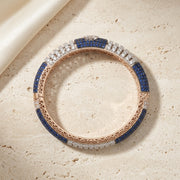 Blue Sapphire & Diamond Gold Bangle Bracelet for Women – Luxury Statement Jewellery